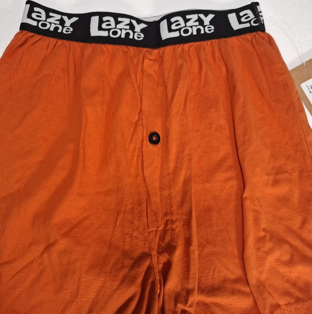 Lazy One Bright Orange Funny Boxers with Black Waistband Size S 